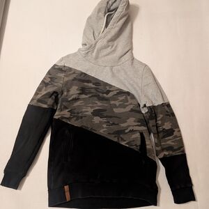 Stylish Gray and Black Camo Hoodie